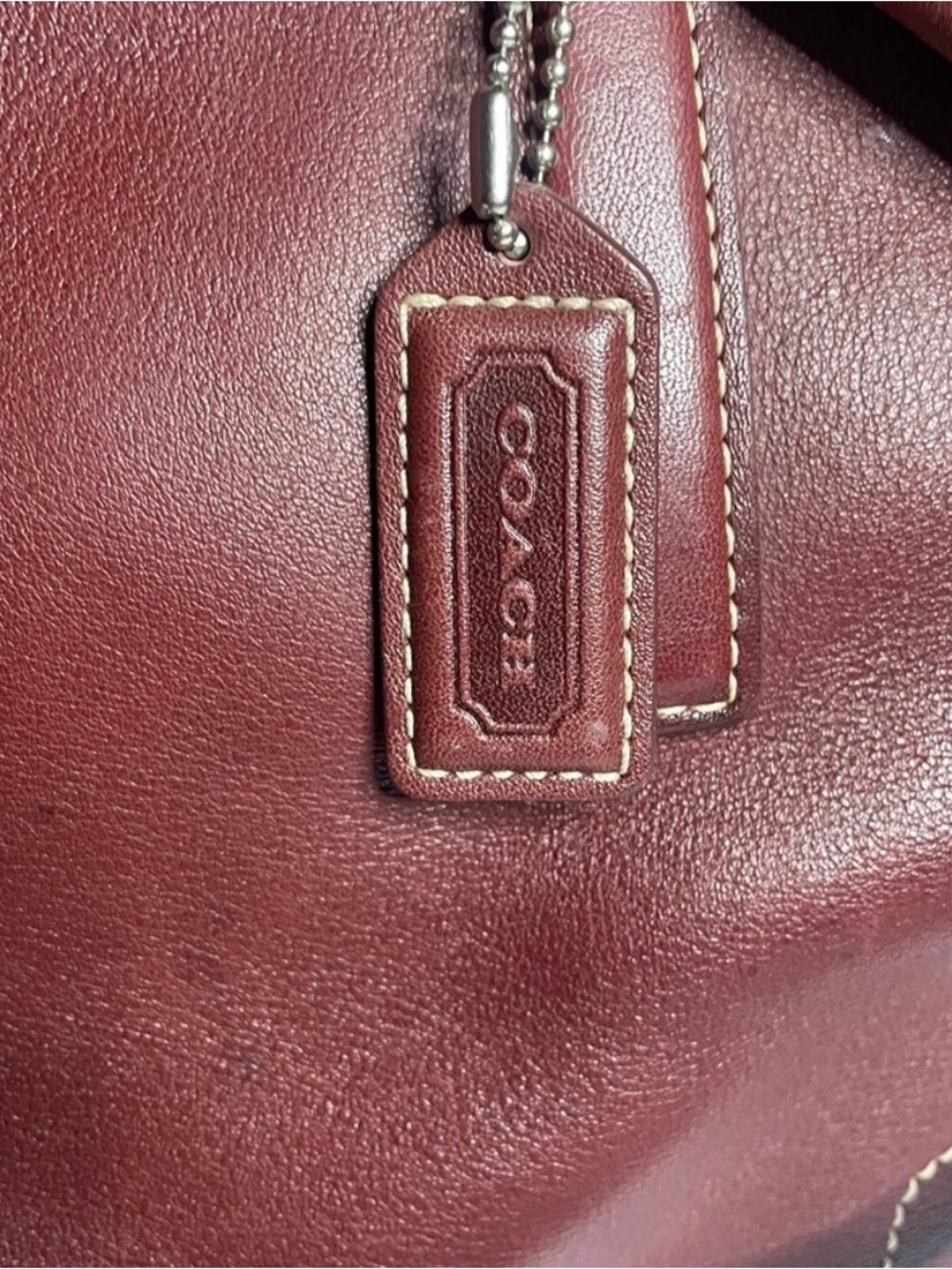 Vintage Coach Hampton Leather Tote #7757 Cognac Brown - Picture 6 of 7